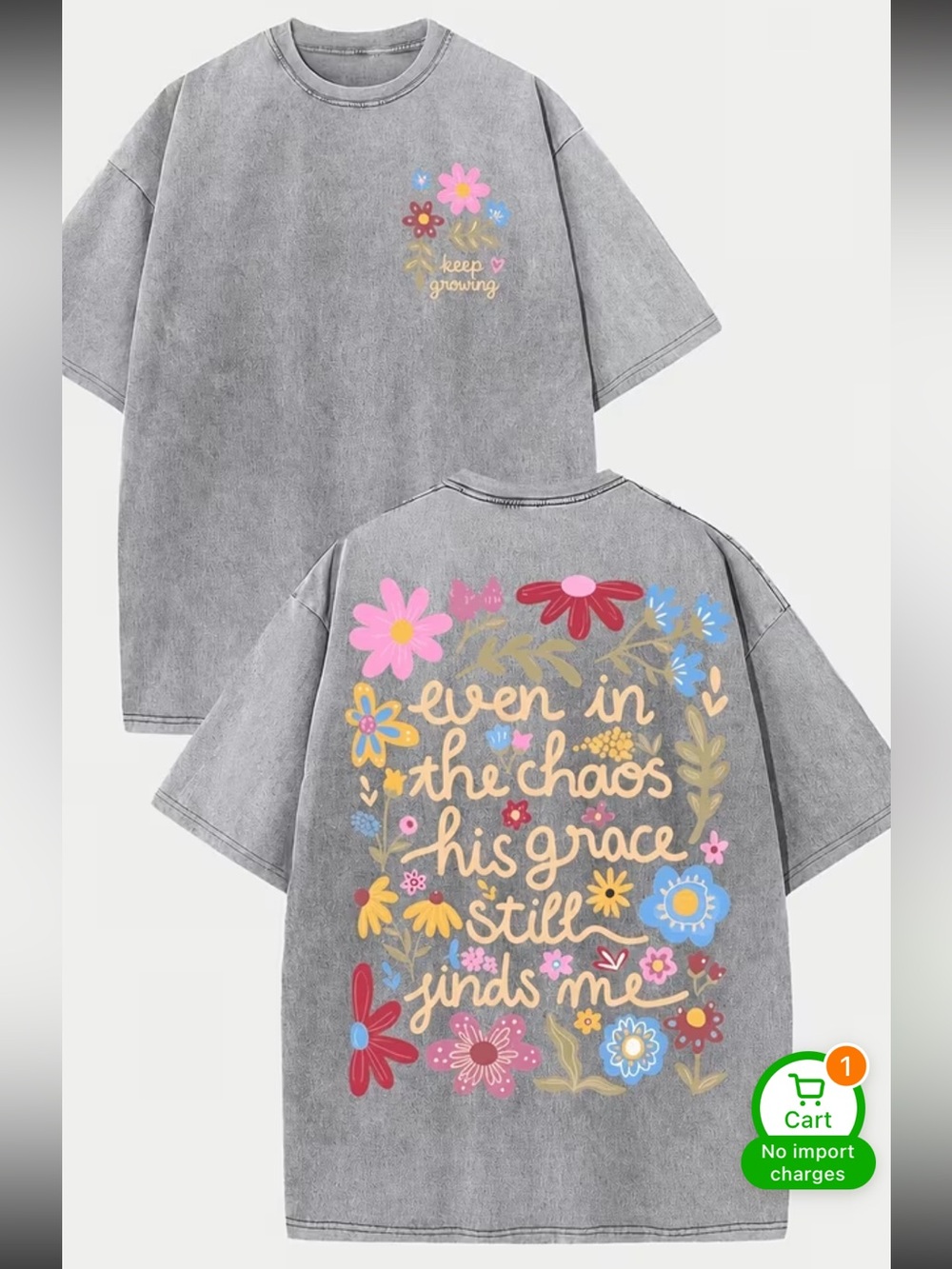 NWOT Christian Floral T Shirt - Temu